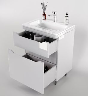 Тумба под раковину Style Line Марелла 70 Люкс Plus СС-00002399 белый глянец